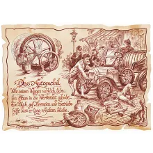Zunftbild Automobil auf Antikpapier im A4-Format Zunftbild Automobil auf Antikpapier im A4-Format