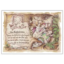 Zunftbild Zahnärztin auf Antikpapier im A4-Format Zunftbild Zahnärztin auf Antikpapier im A4-Format
