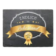 Geschenk zur Pensionierung - Schiefertafel mit Wunschtext 200 x 150 mm Geschenk zur Pensionierung - Schiefertafel mit Wunschtext 200 x 150 mm