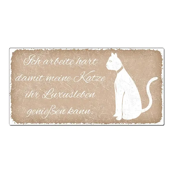 Aluschild im Vintage Look mit Wunschtext 300 x 150mm cappuccino Aluschild im Vintage Look mit Wunschtext 300 x 150mm cappuccino