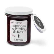Himbeerfruchtaufstrich mit Rose Himbeerfruchtaufstrich mit Rose