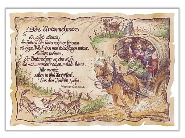 Zunftbild Unternehmer auf Antikpapier im A4-Format Zunftbild Unternehmer auf Antikpapier im A4-Format