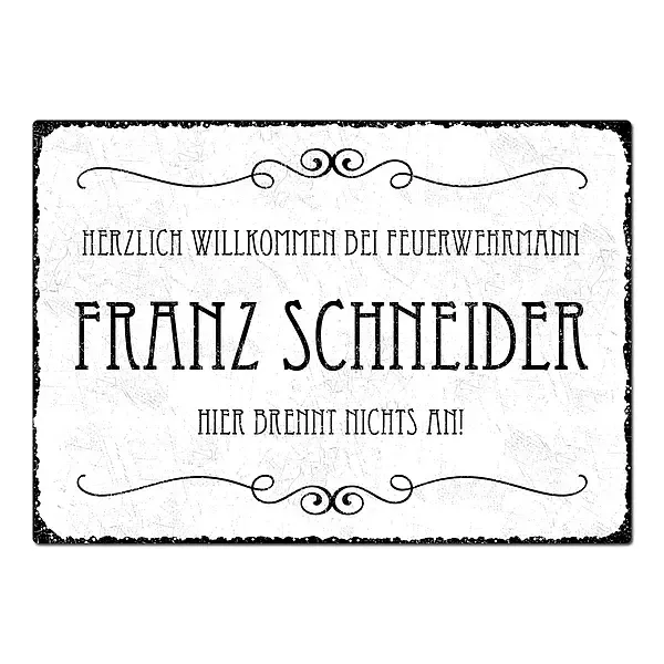 Türschild Vintage für Feuerwehrmänner Design Vintage Türschild Vintage für Feuerwehrmänner Design Vintage