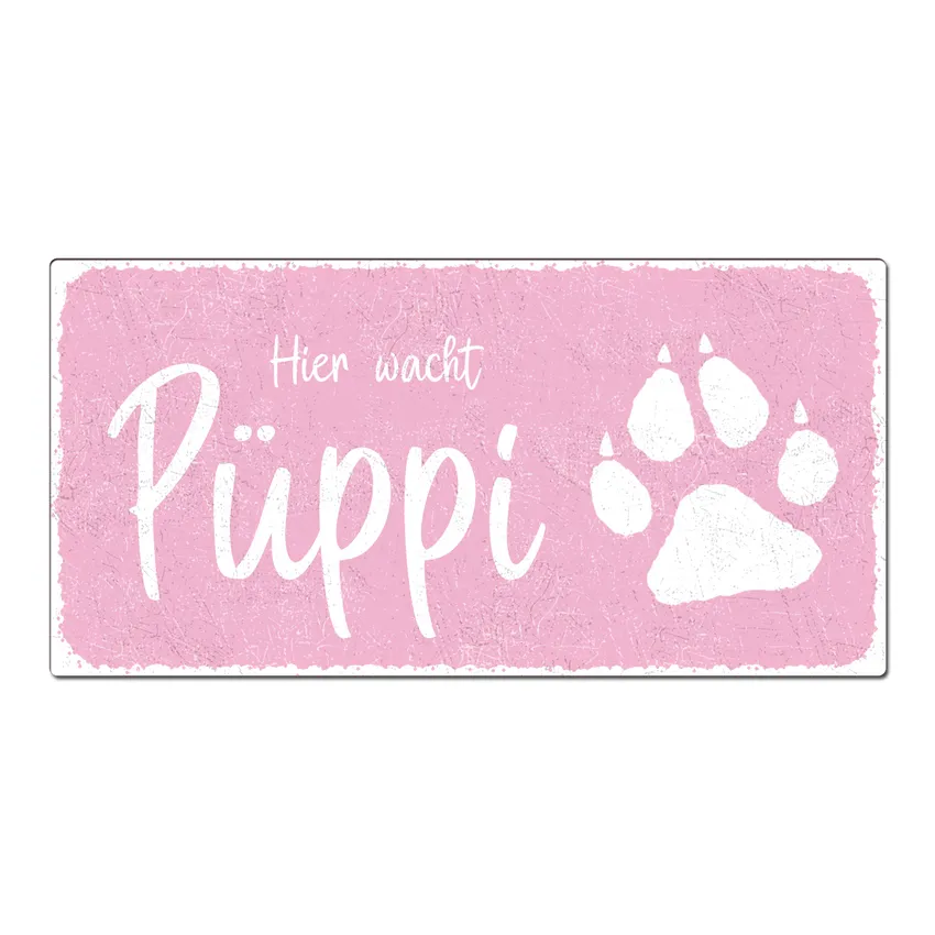 Schild im Vintage Stil mit Wunschnamen 200 x 100 mm pastellrosa Schild im Vintage Stil mit Wunschnamen 200 x 100 mm pastellrosa