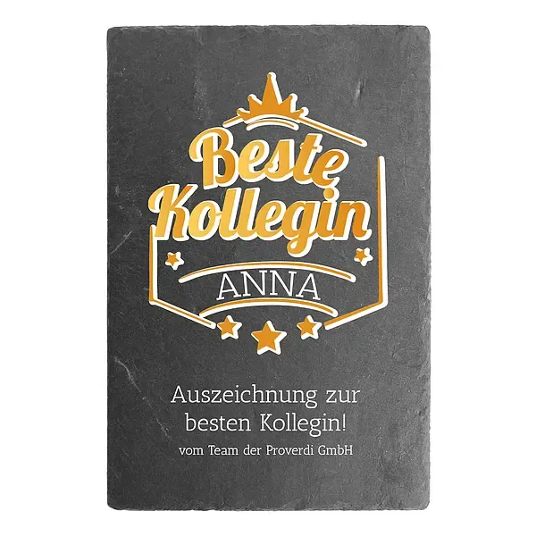 Beste Kollegin - Schild mit Name und persönlicher Widmung in mehreren Größen Beste Kollegin - Schild mit Name und persönlicher Widmung in mehreren Größen