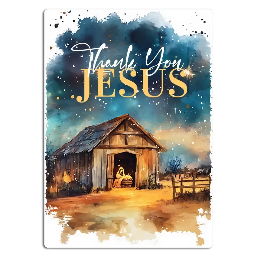 Weihnachtsgeschenk Blechschild A4 "Thank You, Jesus" Weihnachtsgeschenk Blechschild A4 "Thank You, Jesus"