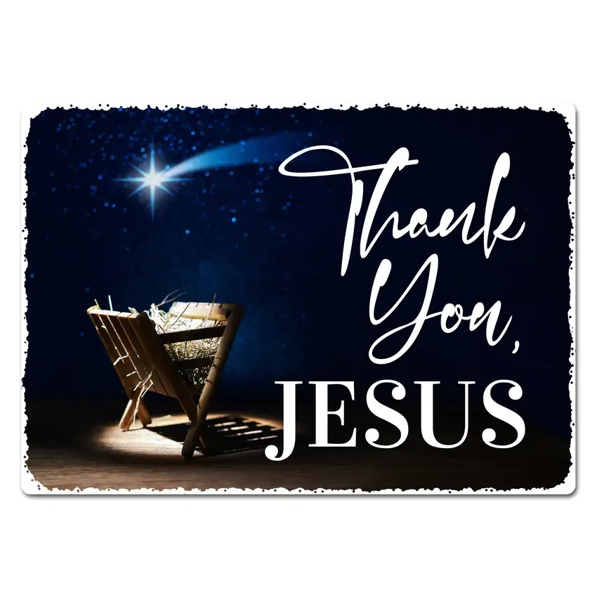 Weihnachtsgeschenk Blechschild A4 "Thank You, Jesus" Weihnachtsgeschenk Blechschild A4 "Thank You, Jesus"