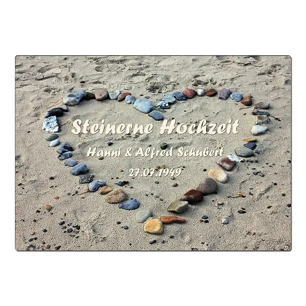 Geschenk zur Steinernen Hochzeit - Schild A4 mit individuellem Wunschtext Geschenk zur Steinernen Hochzeit - Schild A4 mit individuellem Wunschtext
