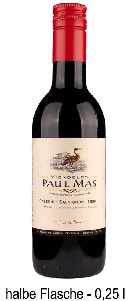 Paul Mas Cabernet / Merlot 0,25 Liter Kleinflasche Paul Mas Cabernet / Merlot 0,25 Liter Kleinflasche