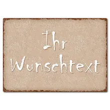 Farbiges Blechschild mit Wunschtext A4 cappuccino/braun Farbiges Blechschild mit Wunschtext A4 cappuccino/braun