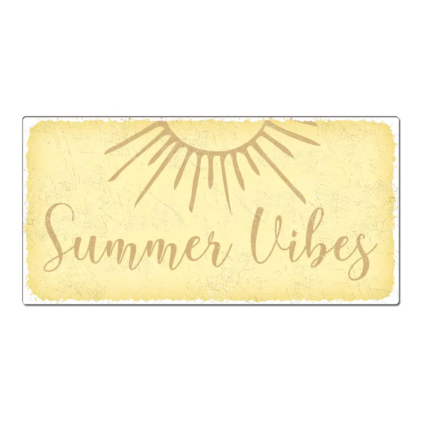 Aluschild im Vintage Look mit Wunschtext 300 x 150mm gelb Aluschild im Vintage Look mit Wunschtext 300 x 150mm gelb