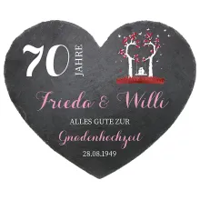 Schieferherz zum 70. Hochzeitstag Gnadenhochzeit Größe 24 cm Gnadenhochzeit Schieferherz zum 70. Hochzeitstag Gnadenhochzeit Größe 24 cm Gnadenhochzeit