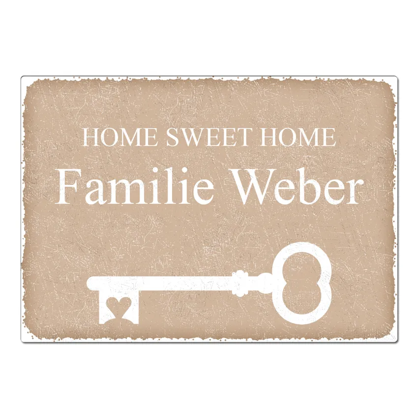 Retroschild mit Wunschtext A4 cappuccino Retroschild mit Wunschtext A4 cappuccino