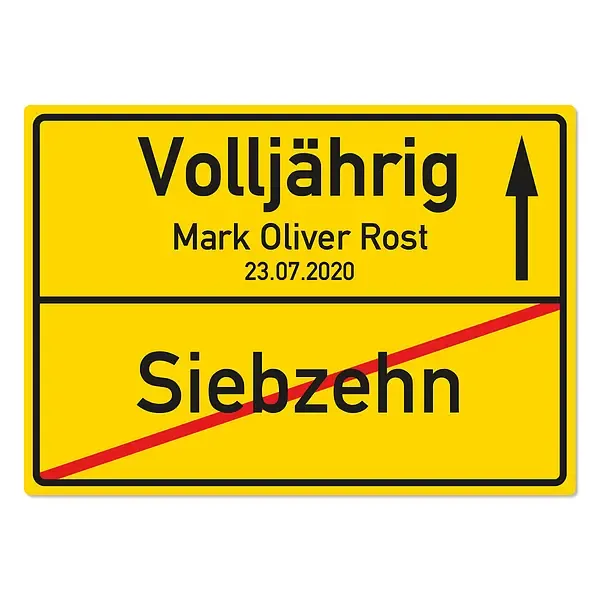 Geschenk zum 18. Geburtstag - Schild A3 Geschenk zum 18. Geburtstag - Schild A3