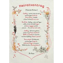 Urkunde Heiratsantrag mit Wunschtext - modern Urkunde Heiratsantrag mit Wunschtext - modern