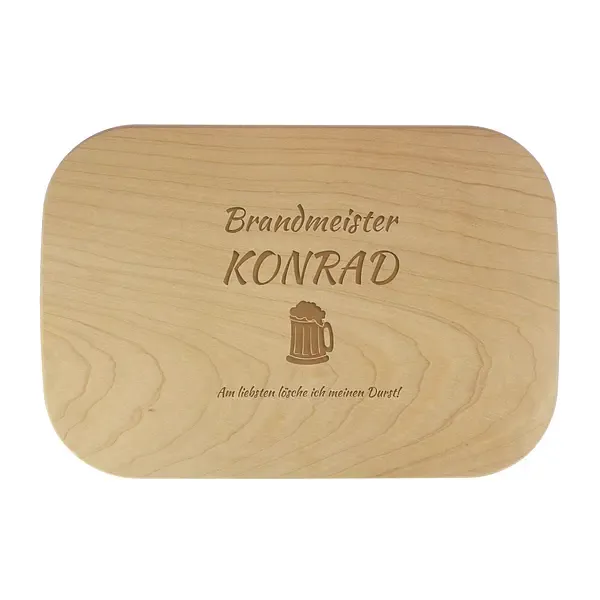 Frühstücksbrettchen "Brandmeister" mit Name 28 x 19 cm Frühstücksbrettchen "Brandmeister" mit Name 28 x 19 cm