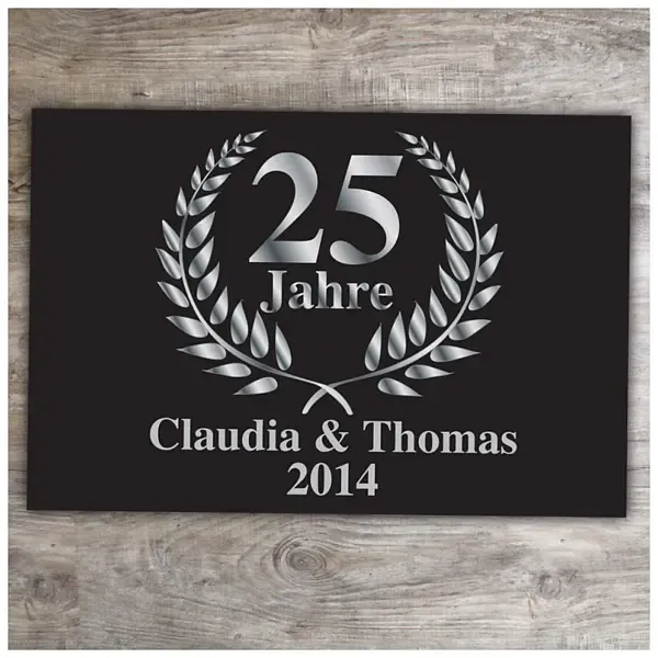 Fußmatte zur silbernen Hochzeit mit Ihrem Wunschtext Fußmatte zur silbernen Hochzeit mit Ihrem Wunschtext