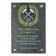 Bergbaugeschenk - Schiefertafel mit Schlägel und Eisen Bergbaugeschenk - Schiefertafel mit Schlägel und Eisen