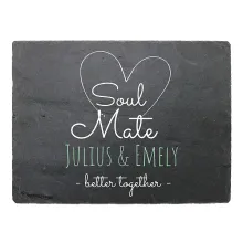 Geschenk für beste Freunde - Schiefertafel mit Namen - Soul Mate Geschenk für beste Freunde - Schiefertafel mit Namen - Soul Mate
