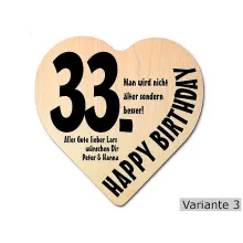 Holzherz mit Wunschtext und Wunschjahreszahl Geschenk zum Geburtstag Holzherz mit Wunschtext und Wunschjahreszahl Geschenk zum Geburtstag
