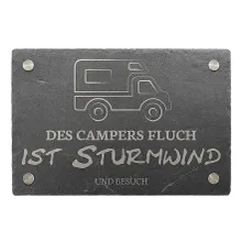 Dekoschild aus Schiefer 30 x 20 cm - Motiv Wohnmobil Dekoschild aus Schiefer 30 x 20 cm - Motiv Wohnmobil