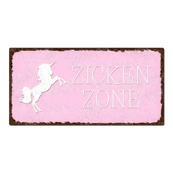 Blechschild im Vintage Look mit Wunschtext 300 x 150mm rosa/braun Blechschild im Vintage Look mit Wunschtext 300 x 150mm rosa/braun