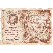 Zunftbild Zahnarzt auf Antikpapier im A4-Format Zunftbild Zahnarzt auf Antikpapier im A4-Format