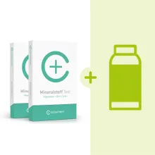 Magnesium-Kontrollset: 2 Tests + Supplement Magnesium-Kontrollset: 2 Tests + Supplement