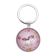 laufendes Einhorn auf Schlüsselanhänger rosa laufendes Einhorn auf Schlüsselanhänger rosa