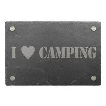Dekoschild aus Schiefer 30 x 20 cm - Motiv I love Camping Dekoschild aus Schiefer 30 x 20 cm - Motiv I love Camping