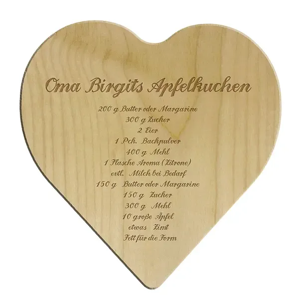 Schneidebrett aus Holz mit Gravur eines Wunschtextes Größe: 18x18x1 cm Schneidebrett aus Holz mit Gravur eines Wunschtextes Größe: 18x18x1 cm