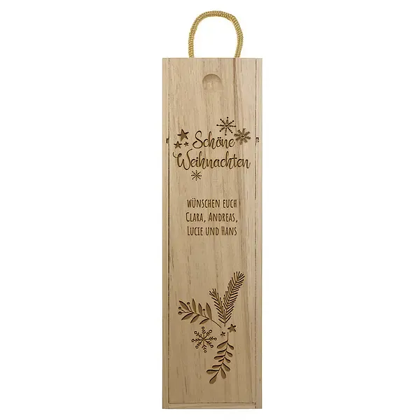 Geschenk zu Weihnachten - Weinbox mit Gravur Design 1 Geschenk zu Weihnachten - Weinbox mit Gravur Design 1