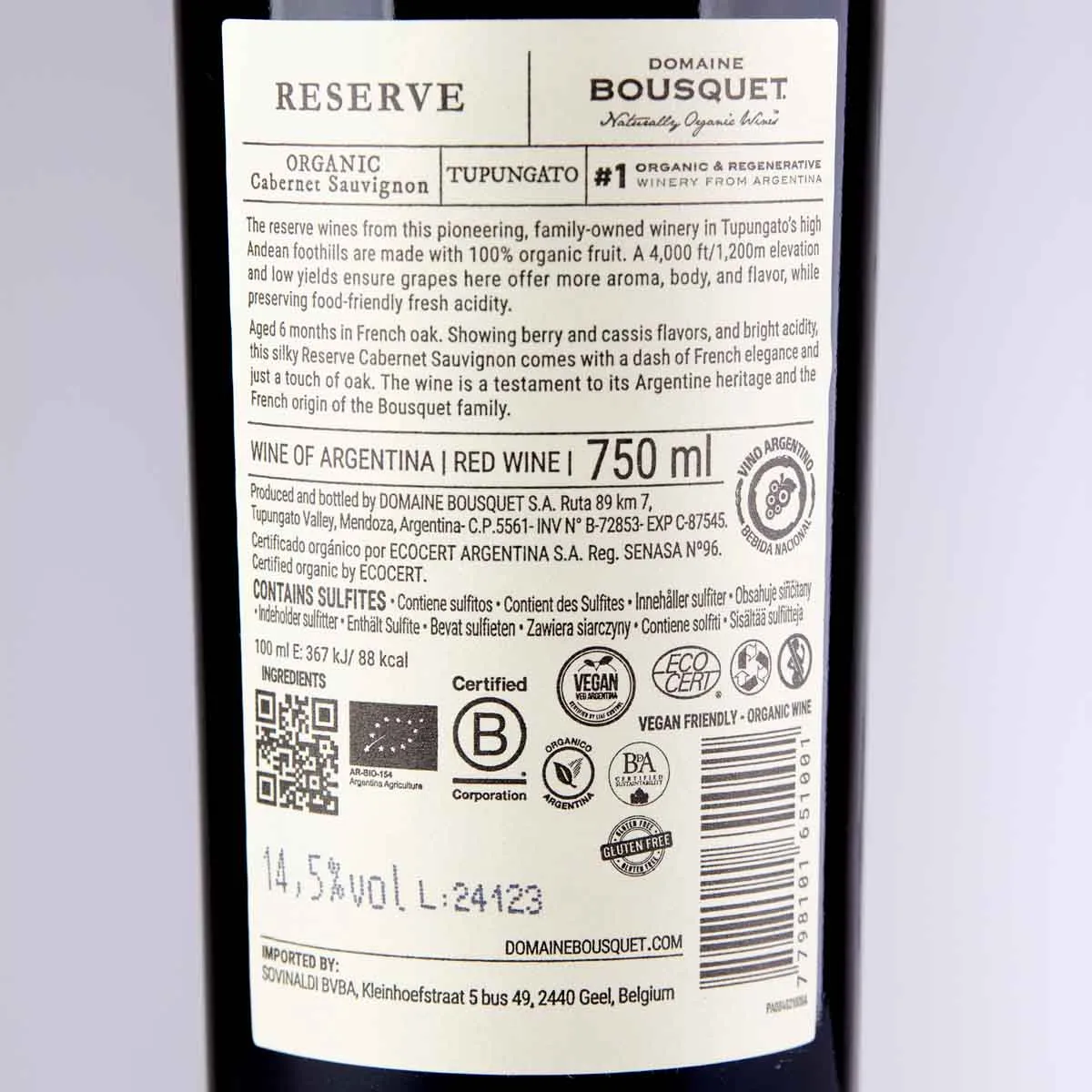Jean Bousquet Reserve Cabernet Sauvignon – Bild 2