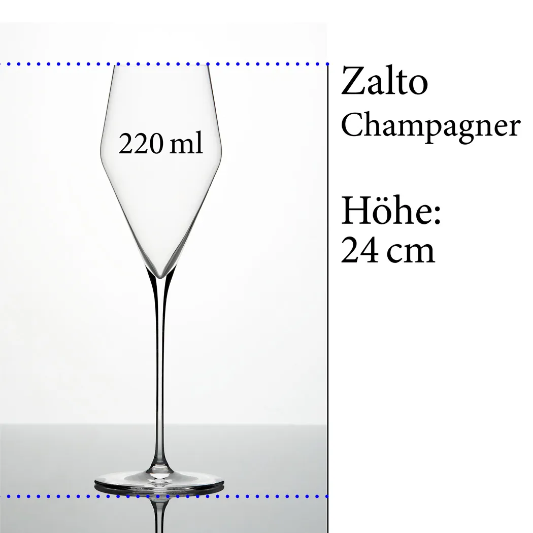 Zalto Champagner Glas, mundgeblasen, 6er Set – Bild 3