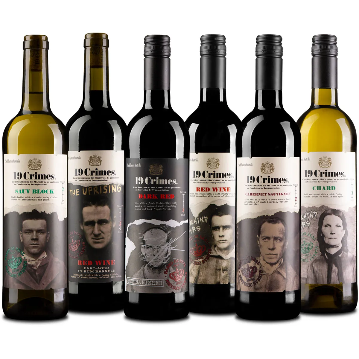 6er Probierpaket 19 Crimes Weine 6er Probierpaket 19 Crimes Weine