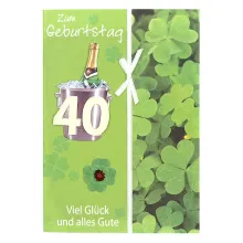 Geburtstagskarte zum 40. Geburtstag mit Briefumschlag Geburtstagskarte zum 40. Geburtstag mit Briefumschlag