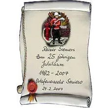 Artelithschild als Urkunde für Ehrungen und besondere Anlässe Größe: 19x22 cm Artelithschild als Urkunde für Ehrungen und besondere Anlässe Größe: 19x22 cm