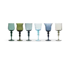 Weingläser 6er Set Blau Grün Bitossi 20 cm Weingläser 6er Set Blau Grün Bitossi 20 cm
