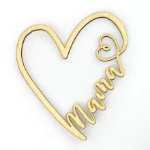 Muttertagsgeschenk - Holzherz mit Schriftzug Mama 16 cm Muttertagsgeschenk - Holzherz mit Schriftzug Mama 16 cm