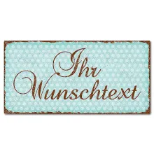 Dekoschild im Retro Look mit Polka Dots 300 x 150mm Polka Dots türkis Dekoschild im Retro Look mit Polka Dots 300 x 150mm Polka Dots türkis