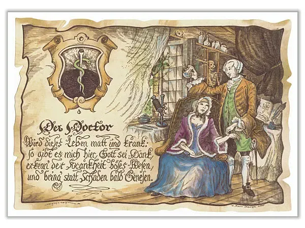 Zunftbild Doktor auf Antikpapier im A4-Format Zunftbild Doktor auf Antikpapier im A4-Format