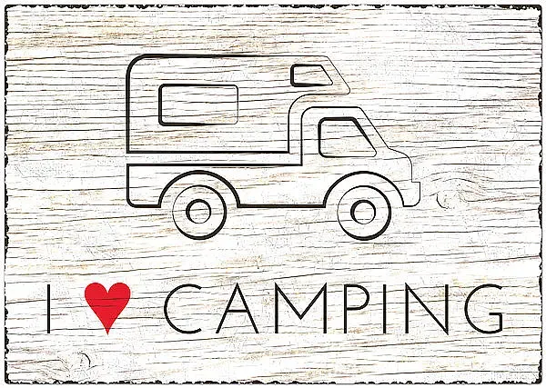 Blechschild Wohnmobil Größe A4 - I love Camping Blechschild Wohnmobil Größe A4 - I love Camping