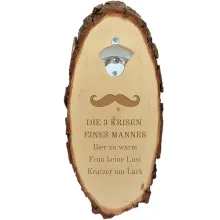 Flaschenöffner mit Gravur 42 cm 3 Krisen eines Mannes Flaschenöffner mit Gravur 42 cm 3 Krisen eines Mannes