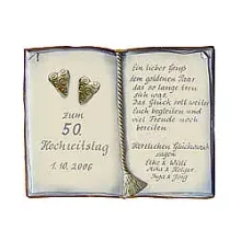 Artelithschild als Buch für Ehrungen und besondere Anlässe Größe: 27x22 cm Artelithschild als Buch für Ehrungen und besondere Anlässe Größe: 27x22 cm