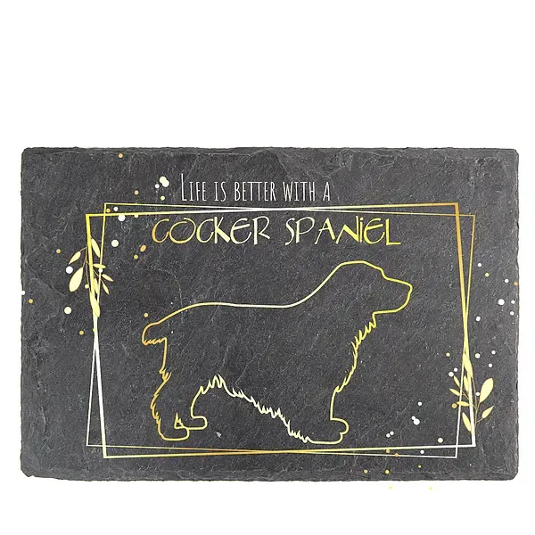 Schieferschild "Life is better with a dog" - Hunderassen wählbar Schieferschild "Life is better with a dog" - Hunderassen wählbar