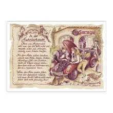 Zunftbild Autowerkstatt auf Antikpapier im A4-Format Zunftbild Autowerkstatt auf Antikpapier im A4-Format