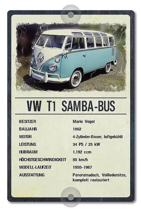 Oldtimer-Präsentationsschild 200 x 300 mm vintage Oldtimer-Präsentationsschild 200 x 300 mm vintage