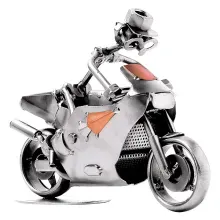 Schraubenmännchen Motorradfahrer auf Rennmotorrad Schraubenmännchen Motorradfahrer auf Rennmotorrad