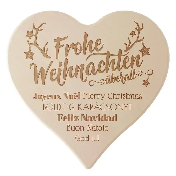 Geschenk zu Weihnachten Holzherz mit Gravur Größe: 24 cm Geschenk zu Weihnachten Holzherz mit Gravur Größe: 24 cm