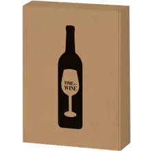 3er Geschenkkarton Kraftpapier ""Time for Wine"" 3er Geschenkkarton Kraftpapier ""Time for Wine""